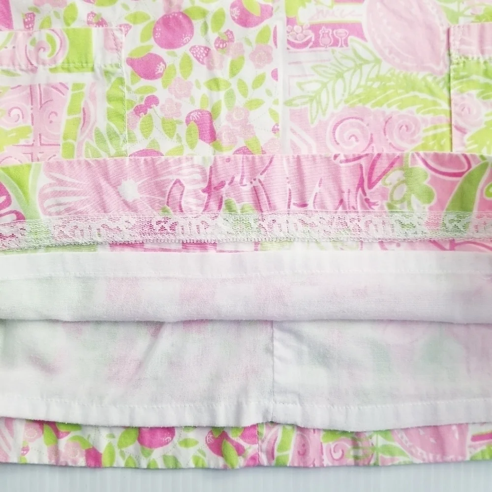 LILLY PULITZER Vintage White Tag Toddler Girl Green Citrus Shift Dress